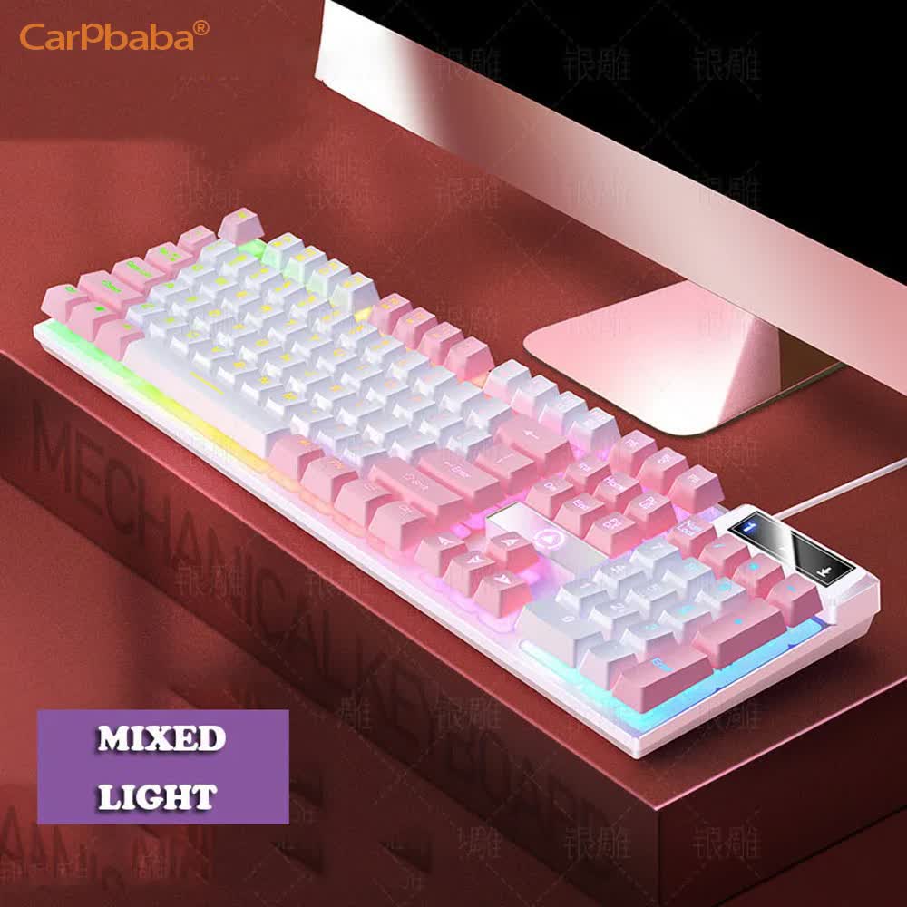 Keyboard Gaming Blue Switch - Carpbaba K500 104 Key USB Wired