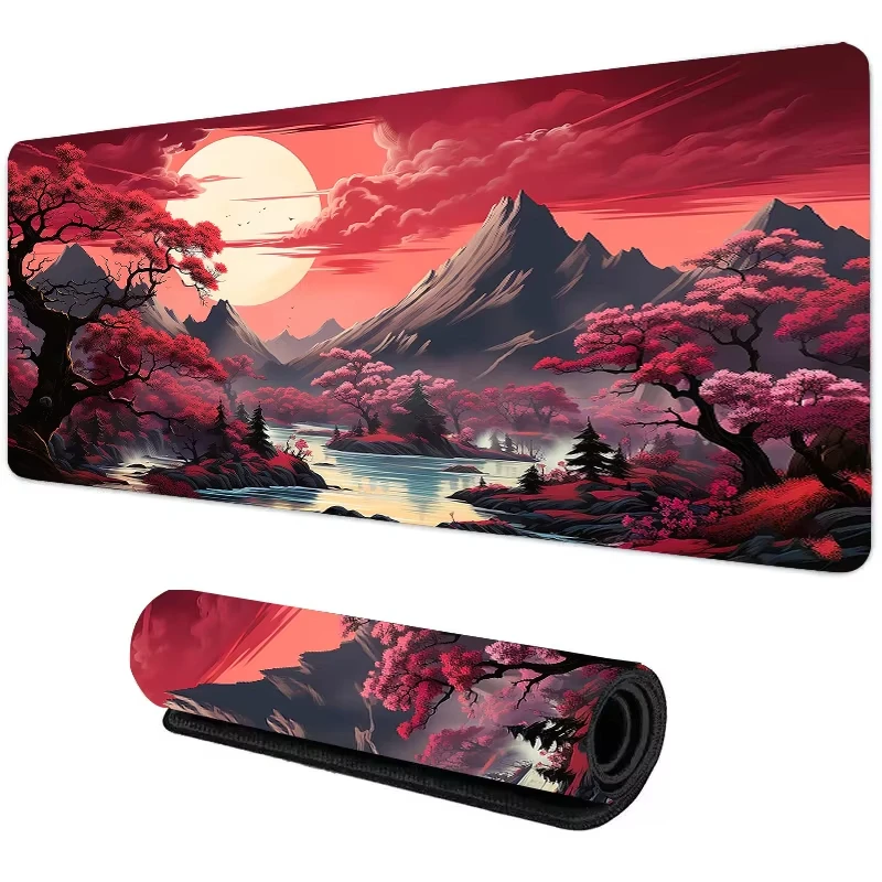 Sunset Mountain View Silicone  - Gaming Keyboard And Mouse Pad 评论和价格