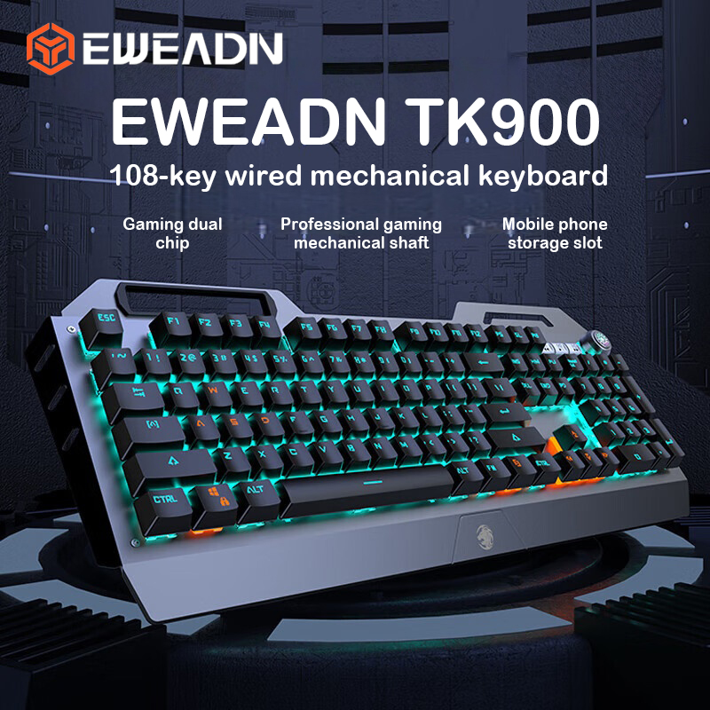 EWEADN TK900 Mechanical Keyboa - Keyboard Gaming Blue Switch 评论和价格