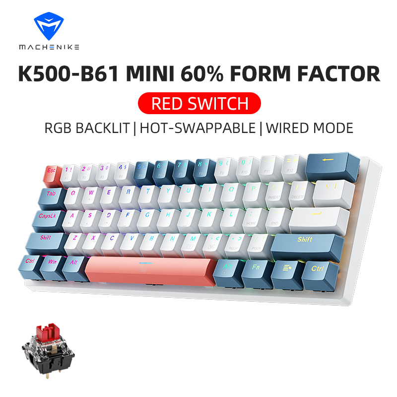 K500-B61 Machenike Mini Mechan - Keyboard Gaming Blue Switch 评论和价格