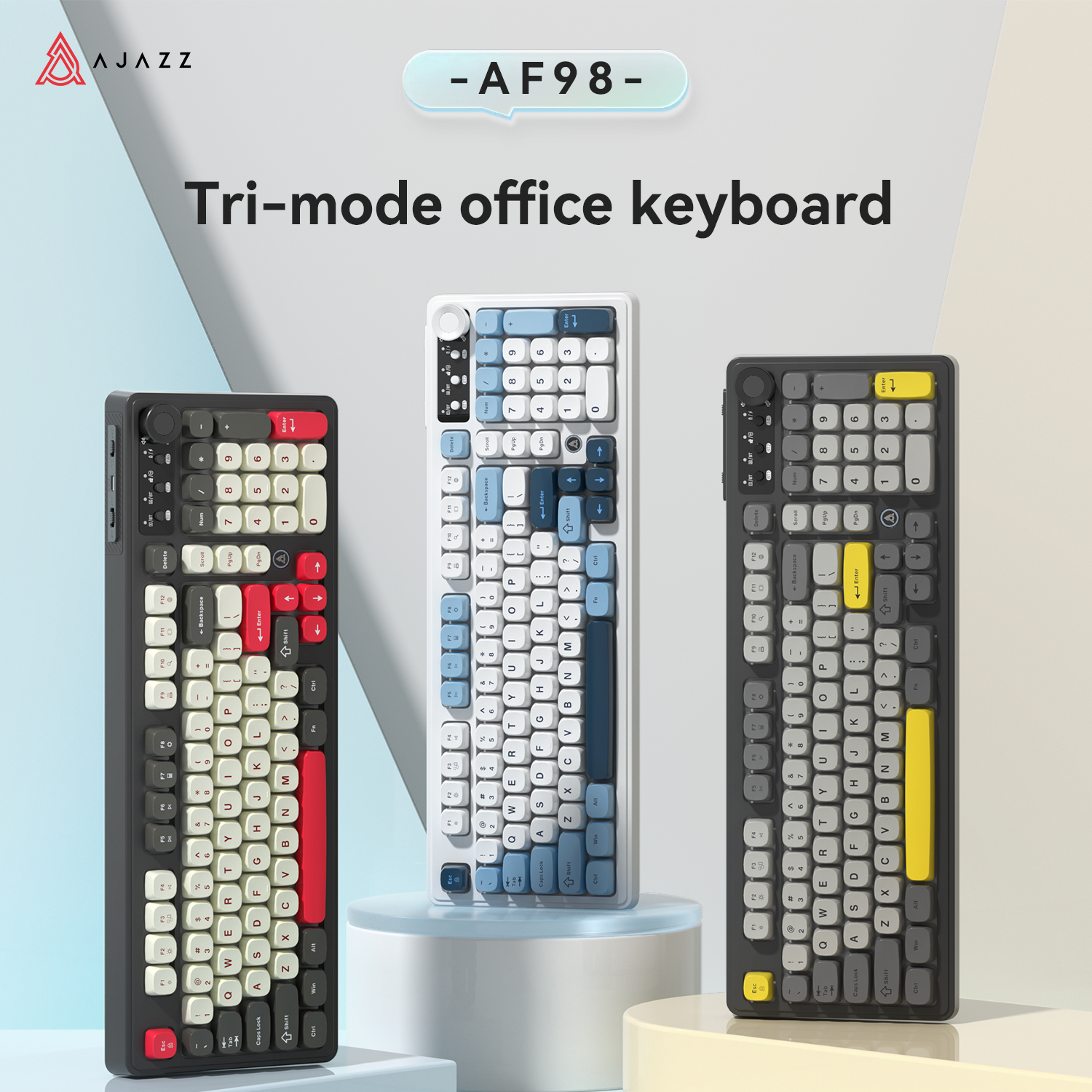 AJAZZ AF98 Wireless\Wired-Film - Keyboard Gaming Blue Switch 评论和价格