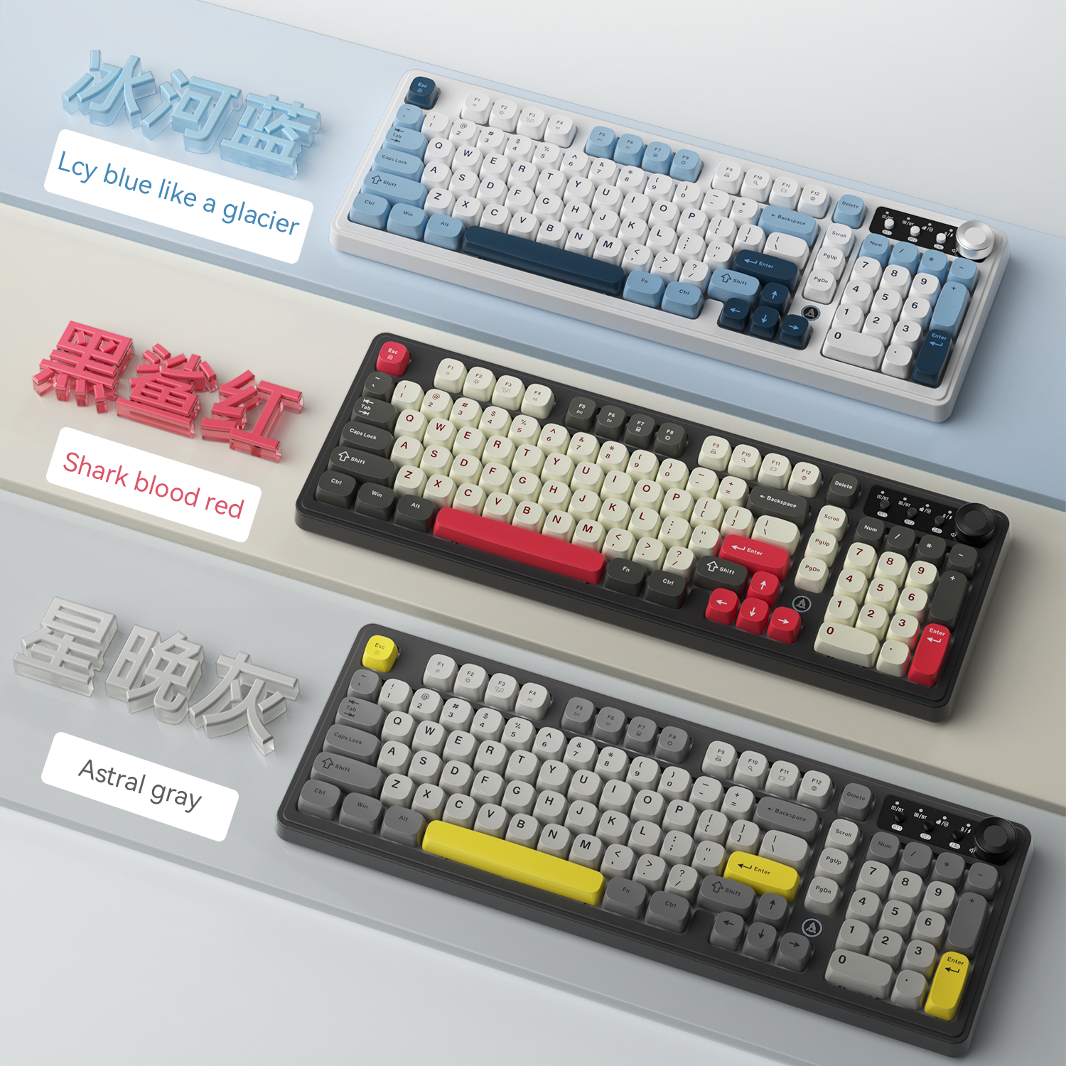 AJAZZ AF98 Wireless\Wired-Film - Keyboard Gaming Blue Switch 评论和价格