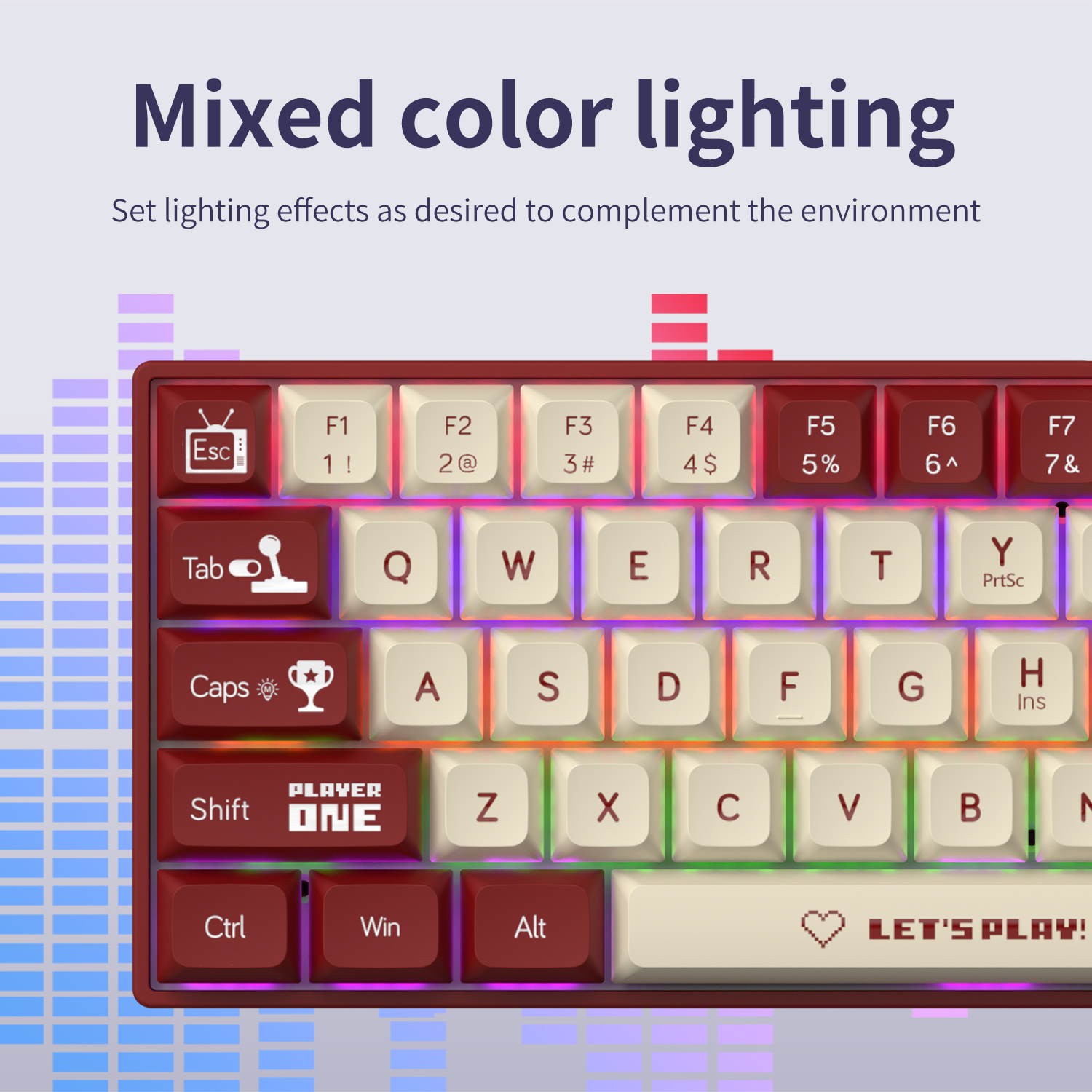 AJAZZ AK680 65% Wired Gaming M - Keyboard Gaming Blue Switch 评论和价格