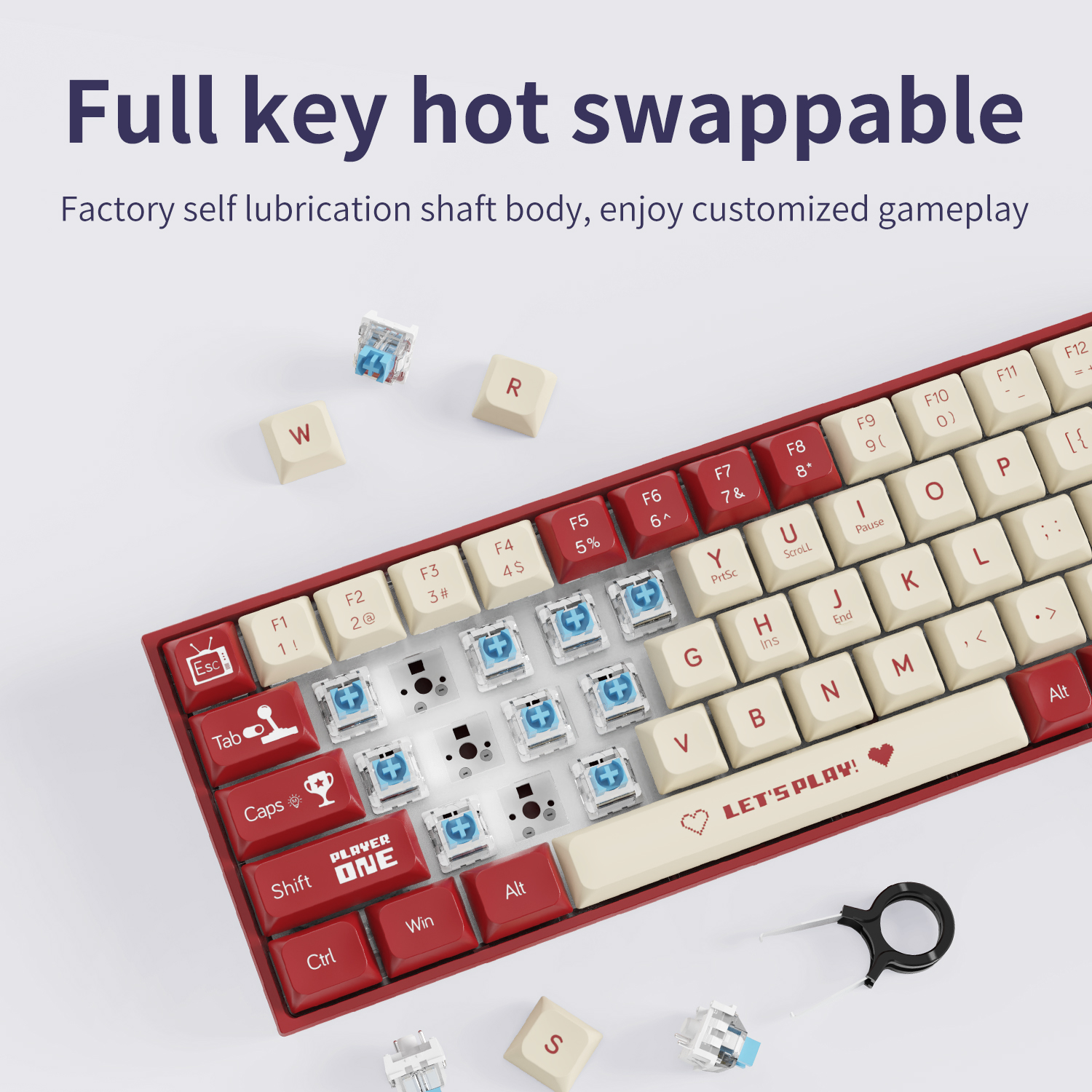 AJAZZ AK680 65% Wired Gaming M - Keyboard Gaming Blue Switch 评论和价格