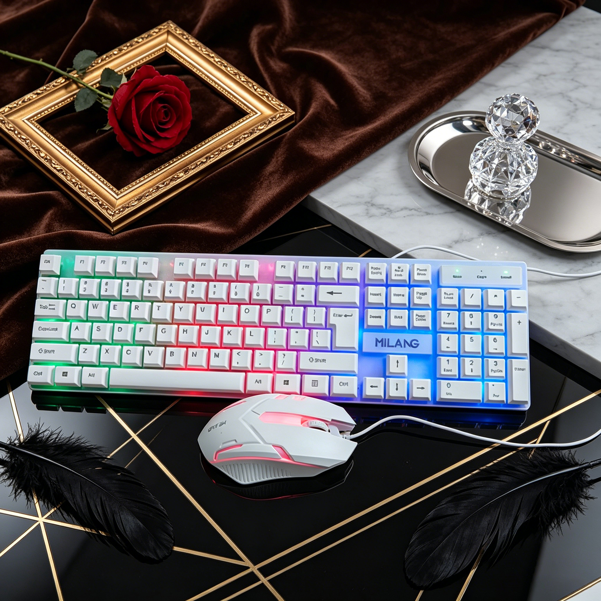 Wired RGB Backlit Keyboard Mou - Gaming Keyboard And Mouse Combo 评论和价格
