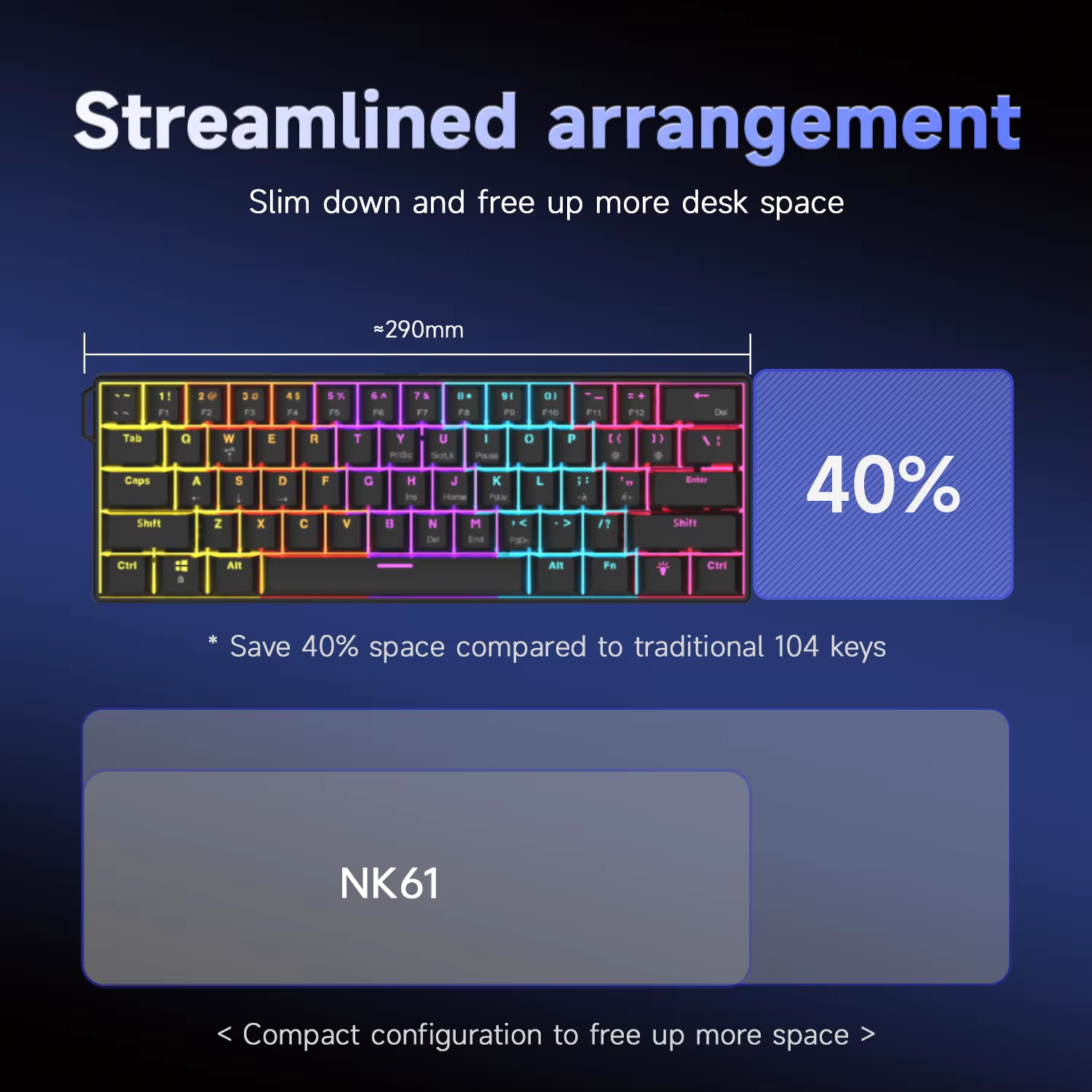 AJAZZ NK61 61-Key Red Switch W - Keyboard Gaming Blue Switch 评论和价格