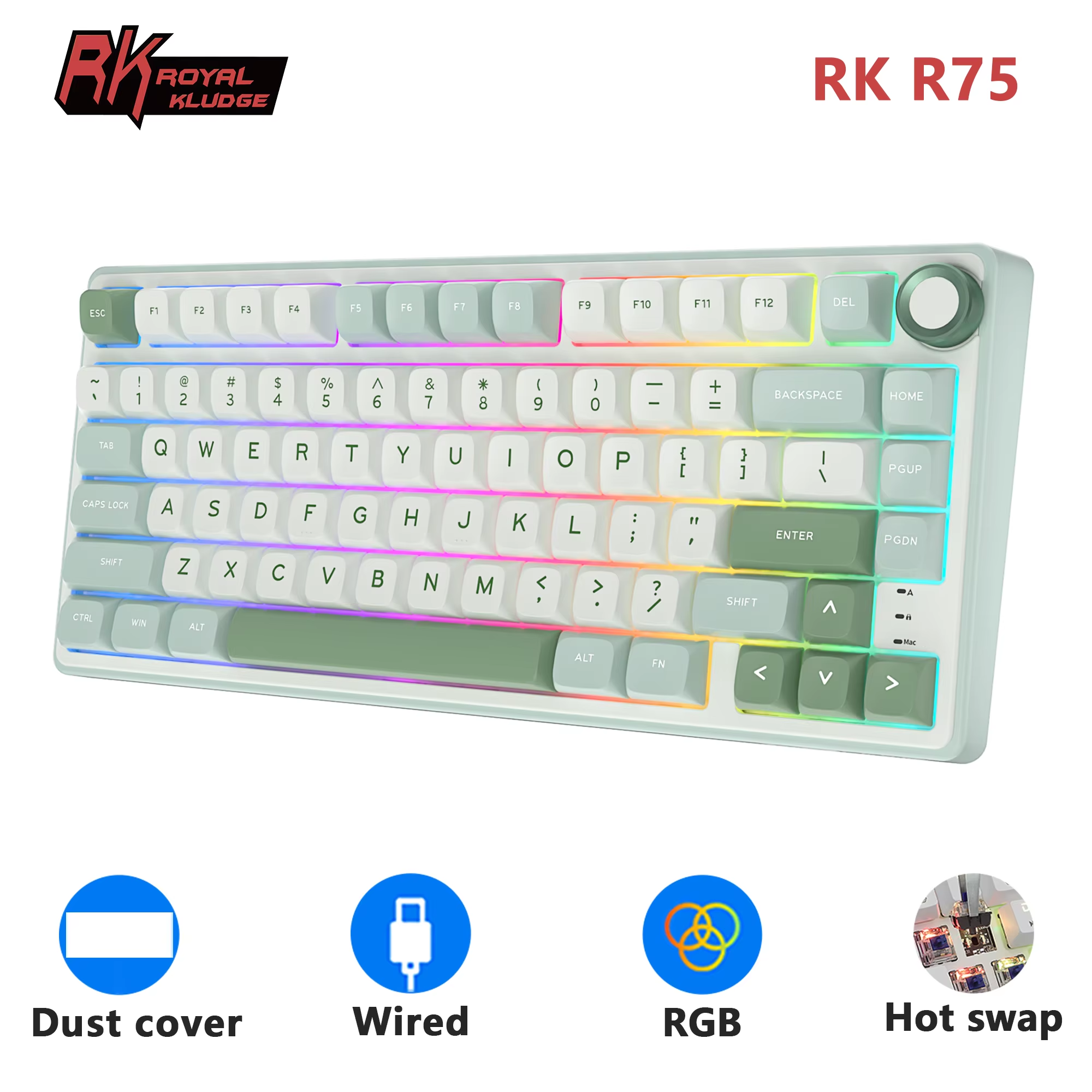 RK Royal Kludge R75 Gasket Wir - Gaming Keyboard Brand 评论和价格