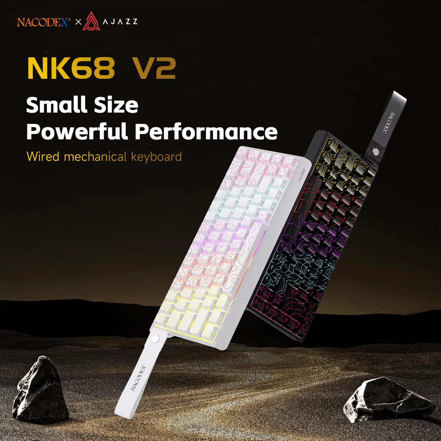 AJAZZ NK68V2 Single-Mode Wired - Keyboard Gaming Blue Switch 评论和价格