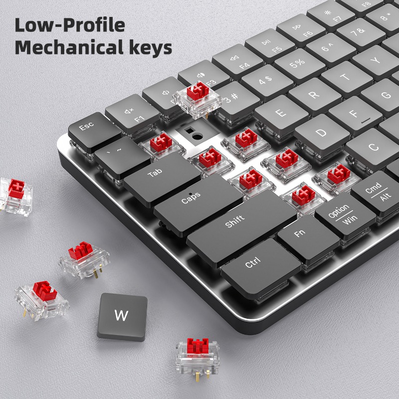 Bluetooth Dual-Mode Ultra-Thin - Keyboard Gaming Blue Switch 评论和价格