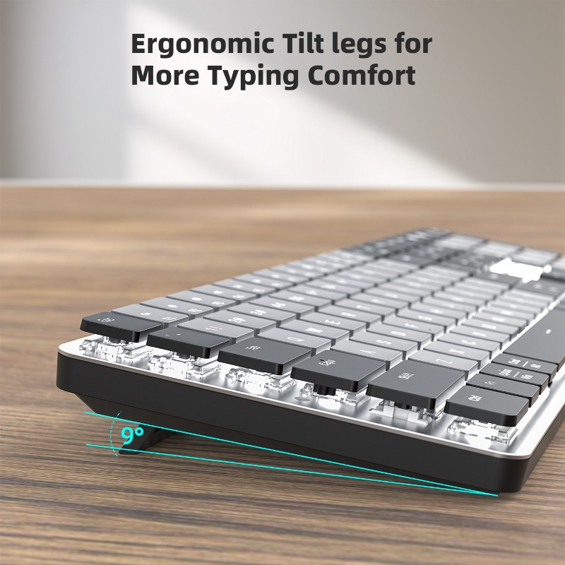 Bluetooth Dual-Mode Ultra-Thin - Keyboard Gaming Blue Switch 评论和价格