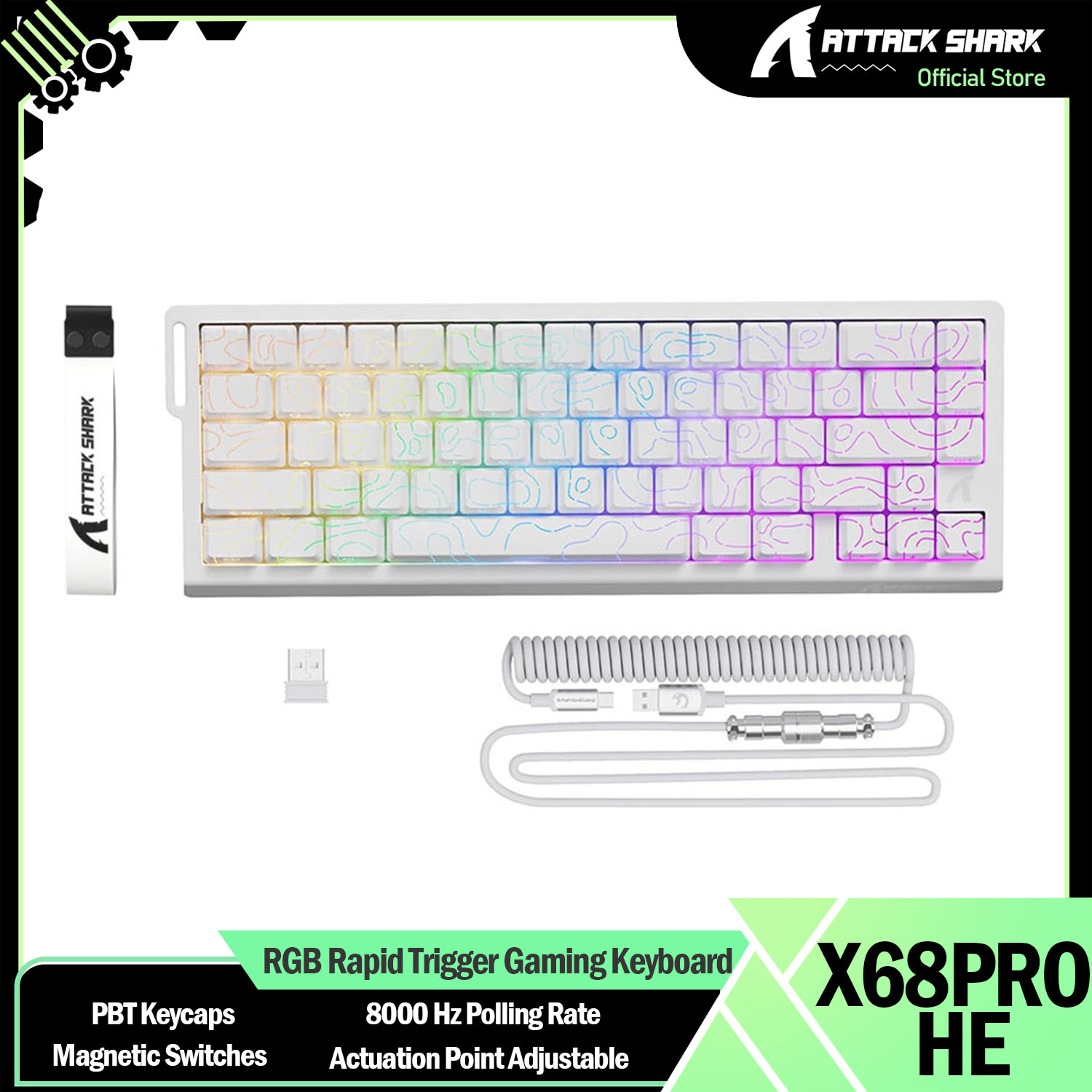 ATTACK SHARK X68PRO HE RGB Rap - Gaming Keyboard Brand 评论和价格