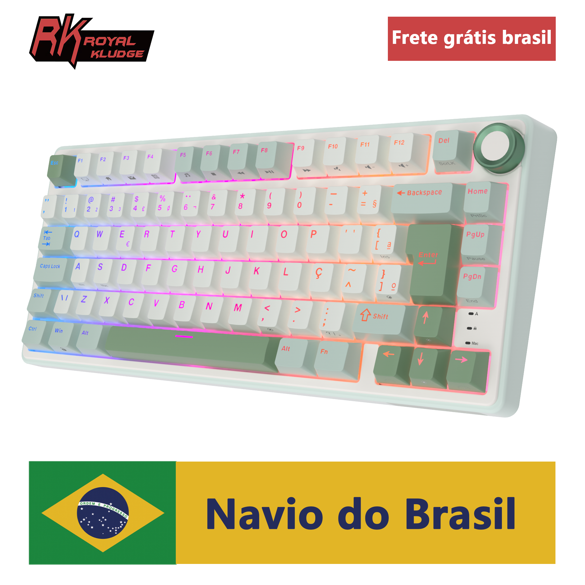 Royal Kludge RK R75 Brazilian  - Gaming Keyboard Brand 评论和价格