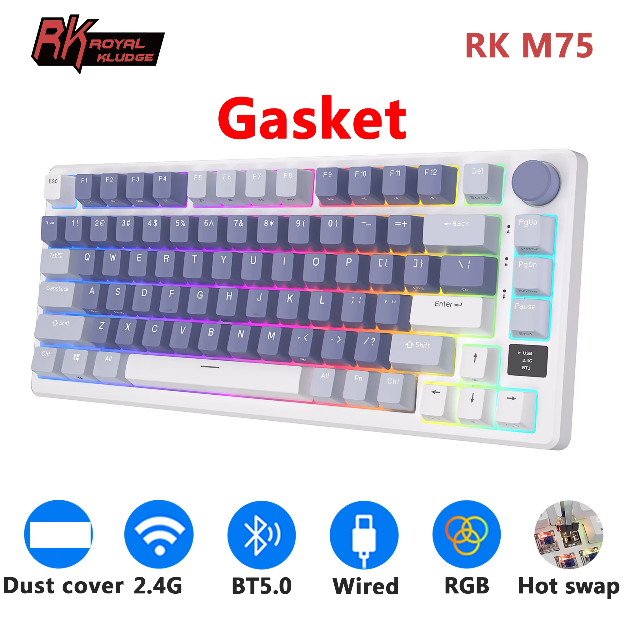 RK ROYAL KLUDGE M75 2.4G Wirel - Gaming Keyboard Brand 评论和价格
