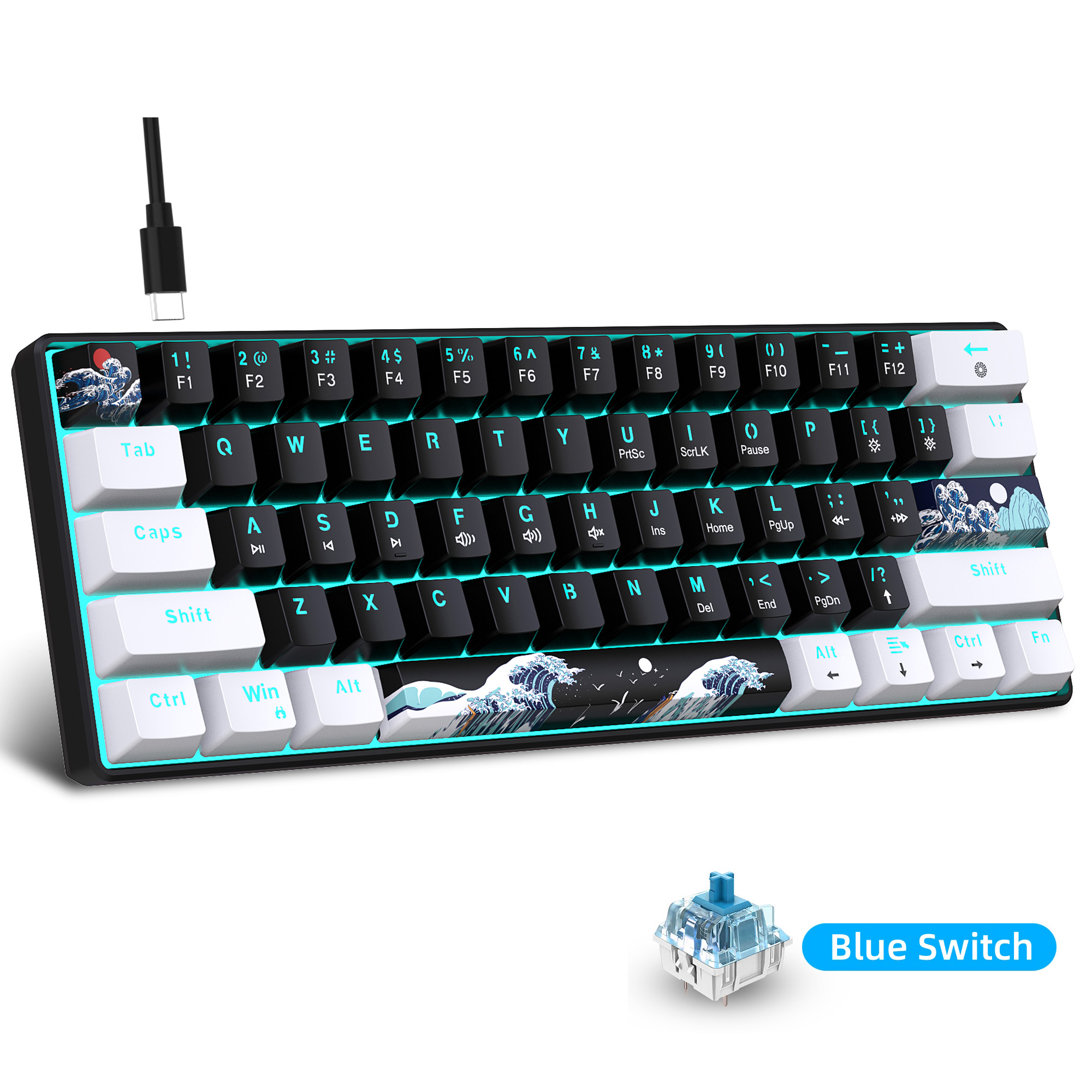 60% Mechanical Keyboard, Gamin - Keyboard Gaming Blue Switch 评论和价格