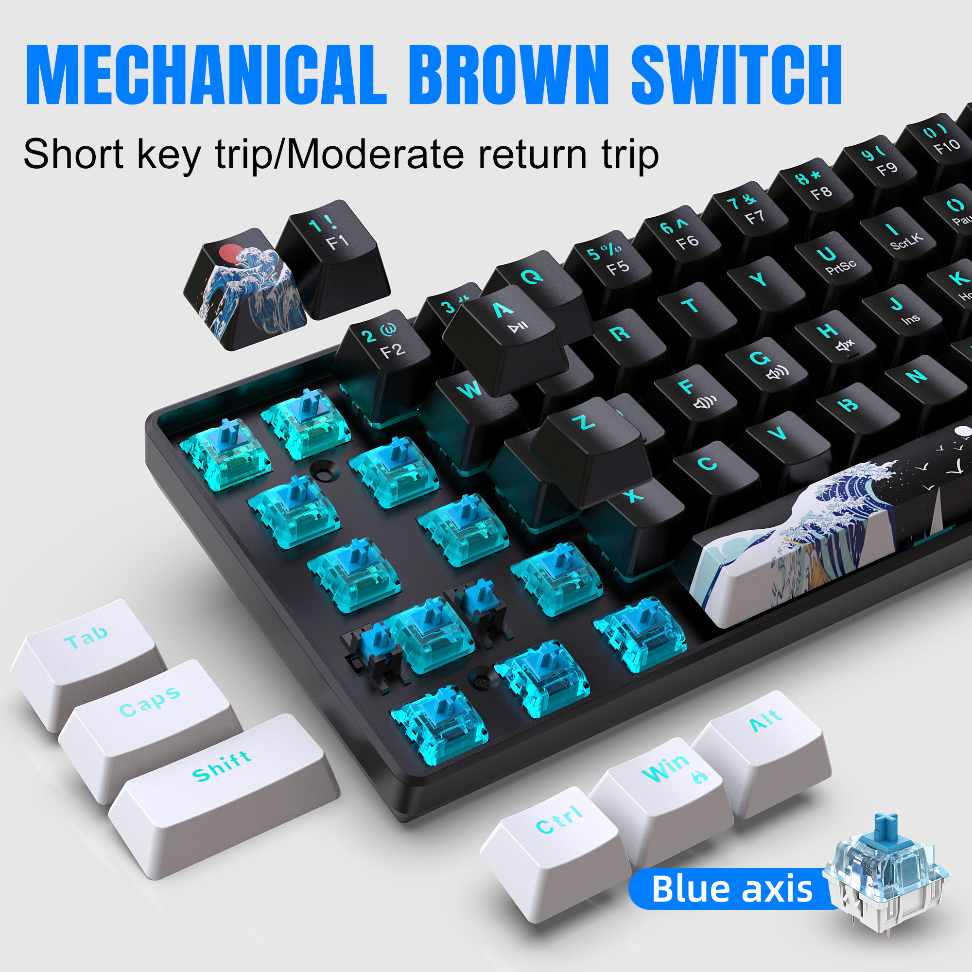 60% Mechanical Keyboard, Gamin - Keyboard Gaming Blue Switch 评论和价格