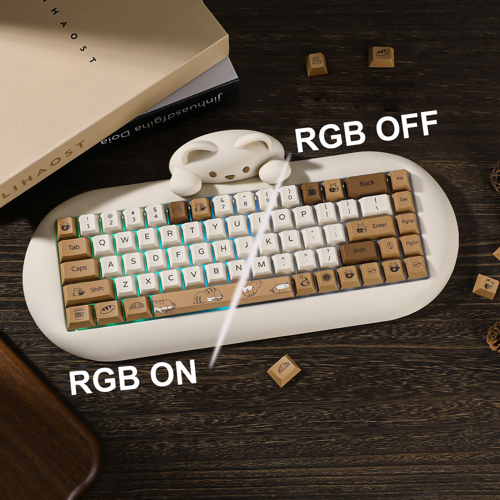 YUNZII Coffee Cat PBT Keycaps, - Gaming Keyboard Extension 评论和价格