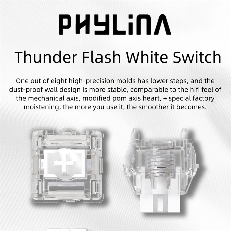 PHYLINA ThunderFlash White Mag - Gaming Keyboard Brand 评论和价格